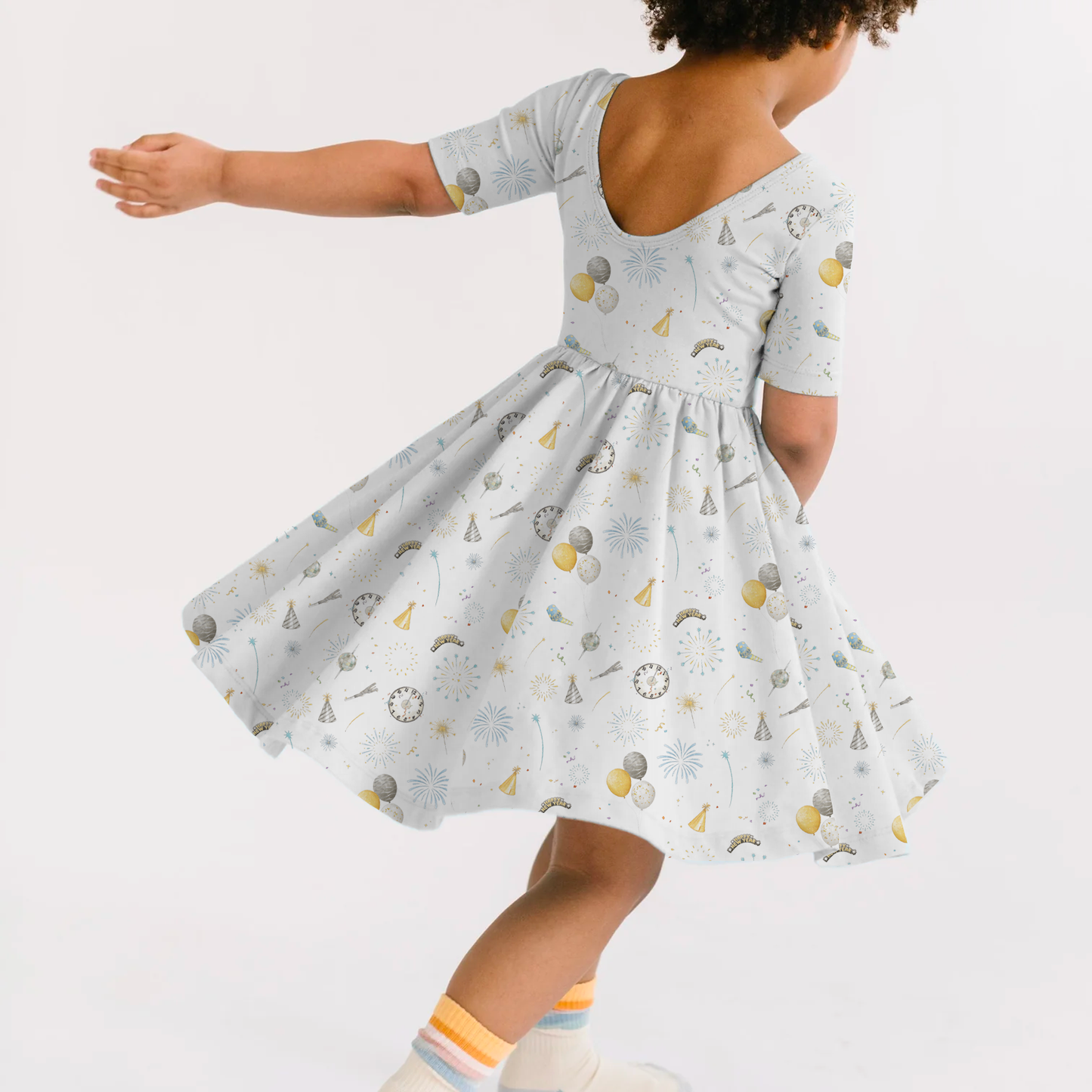 Three Little Tots New Year's Eve Organic Cotton Dress for Kids