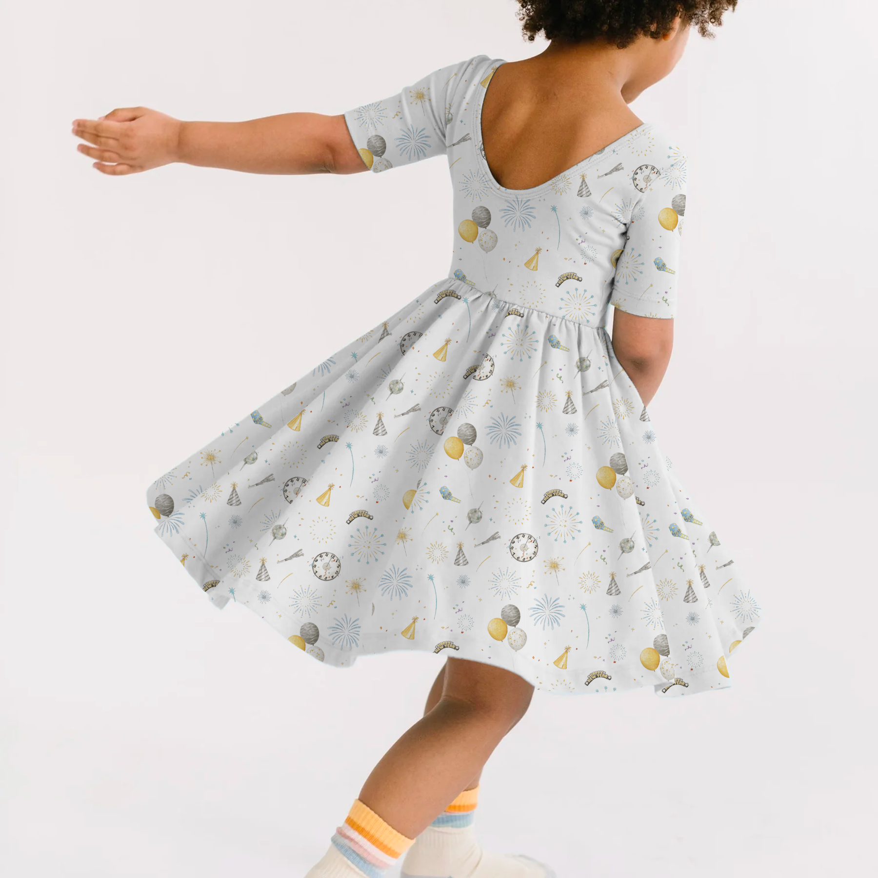 Three Little Tots New Year's Eve Organic Cotton Dress for Kids