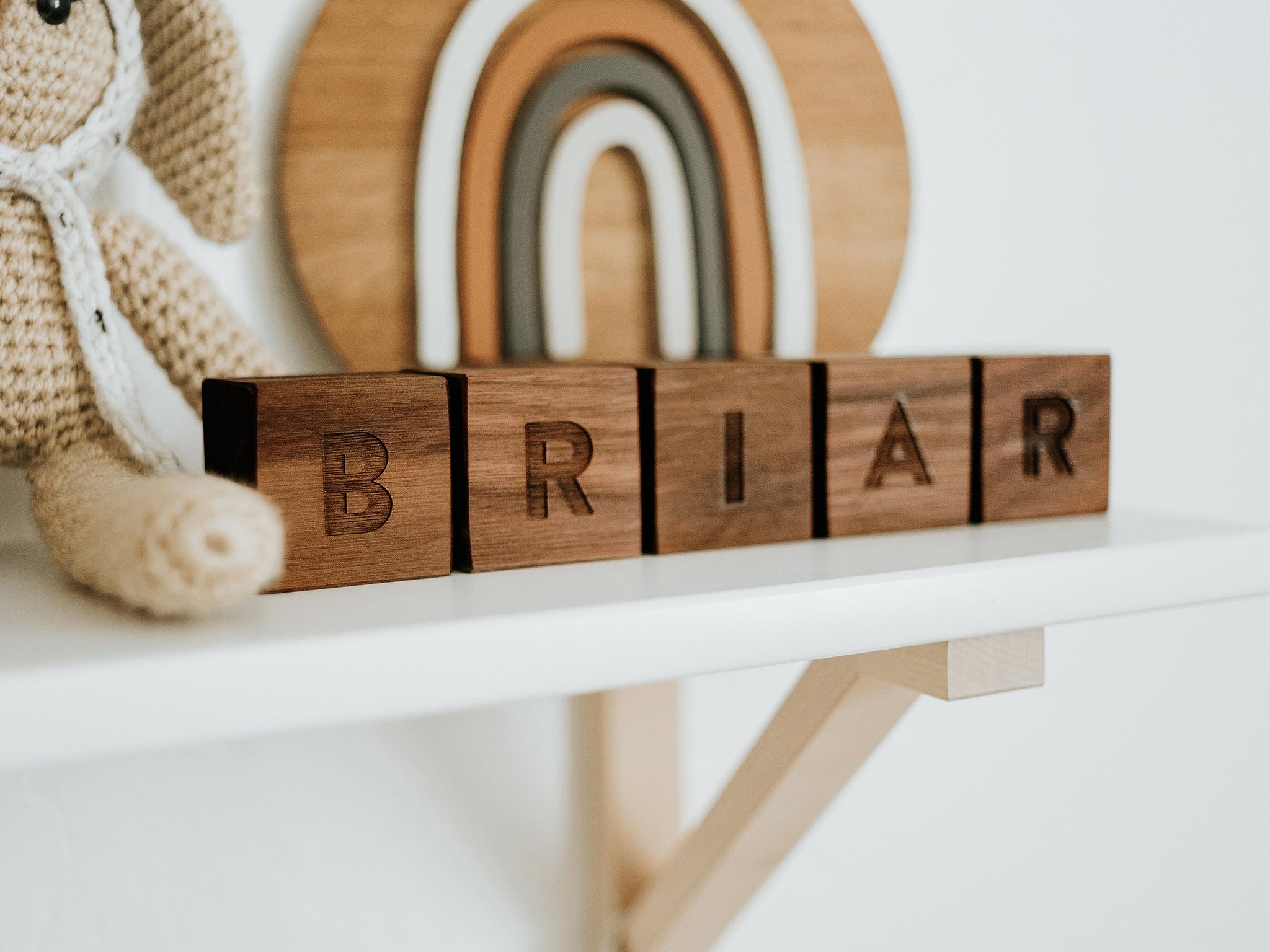 Custom Modern Wooden Name Blocks