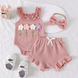 Spring Flowers Ruffle Girls and