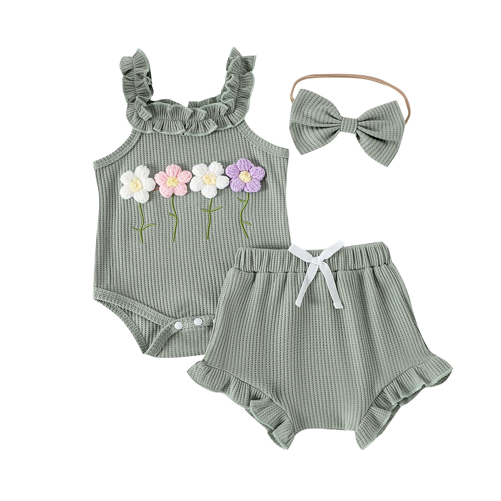 Spring Flowers Ruffle Girls and