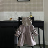 Three Little Tots Girl's Plaid Bow Princess Dress, alternate angle