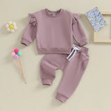 Ruffle Sweatshirt and Sweatpants Set