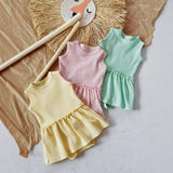 Three Little Tots Baby Girl Sleeveless Vest Onesie Cute Sweet