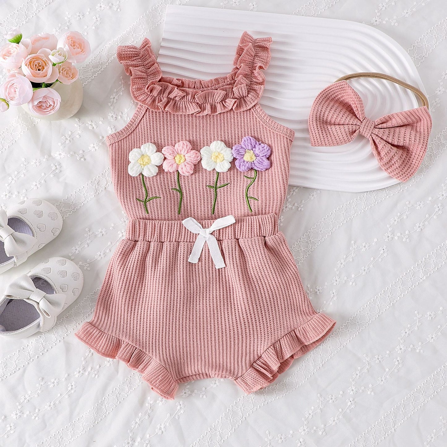 Spring Flowers Ruffle Girls and