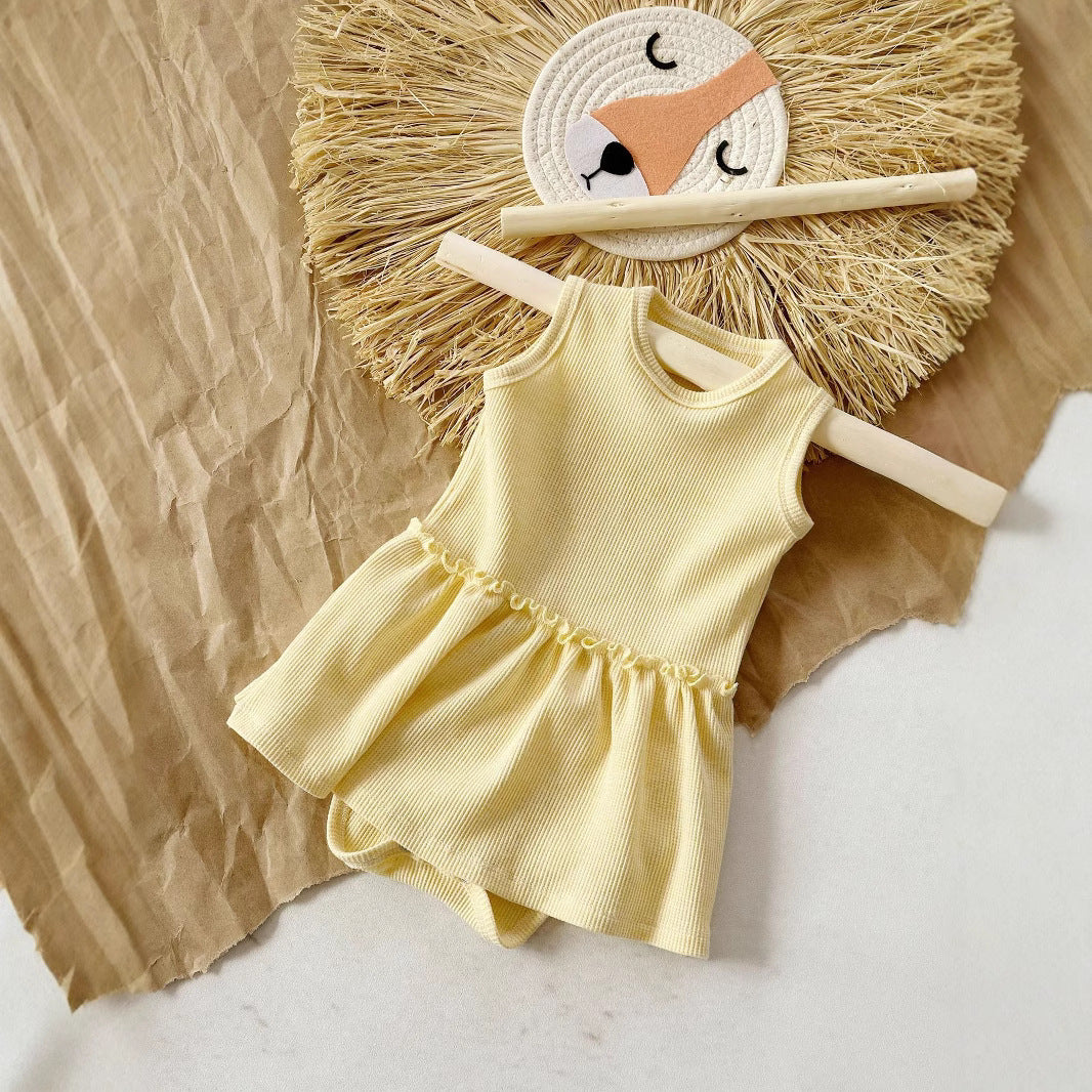 Three Little Tots Baby Girl Sleeveless Vest Onesie Cute Sweet, additional product photo