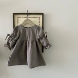 Three Little Tots Girl's Plaid Bow Princess Dress