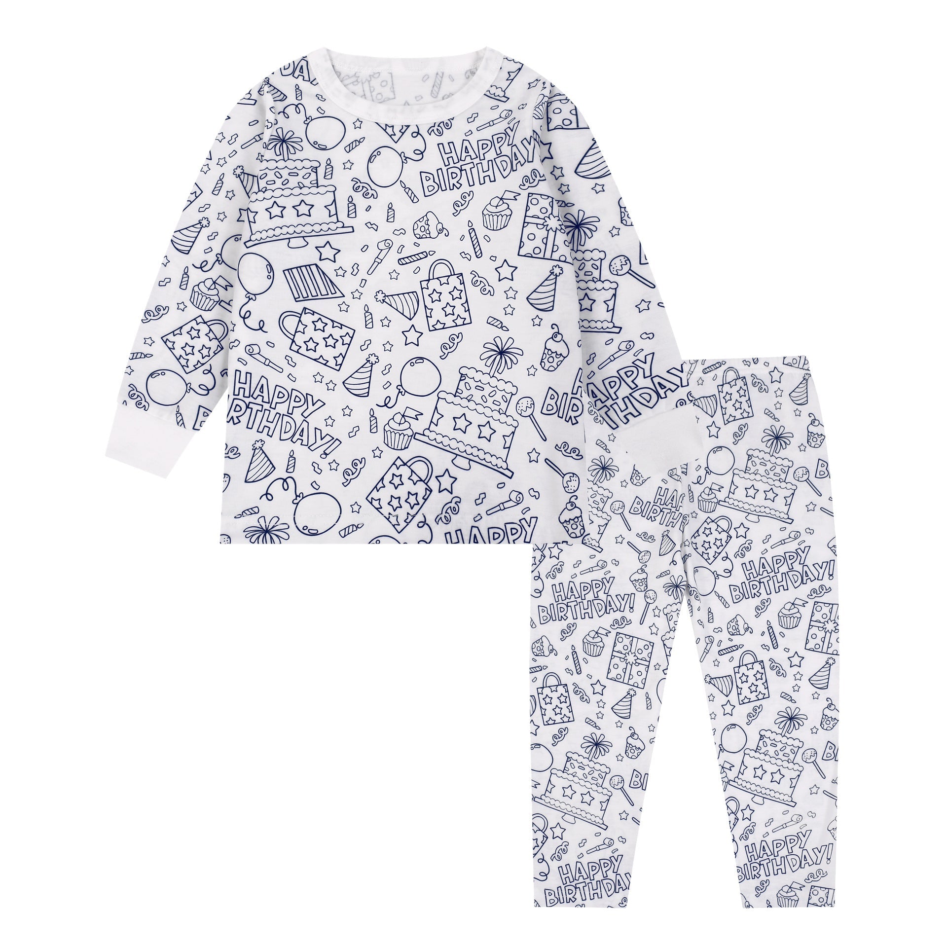 Girls Sketch Coloring Comfortable Children DIY Hand Drawing Suit