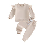Ruffle Sweatshirt and Sweatpants Set