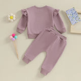 Ruffle Sweatshirt and Sweatpants Set