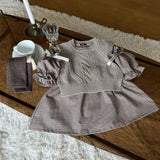 Three Little Tots Girl's Plaid Bow Princess Dress, additional view