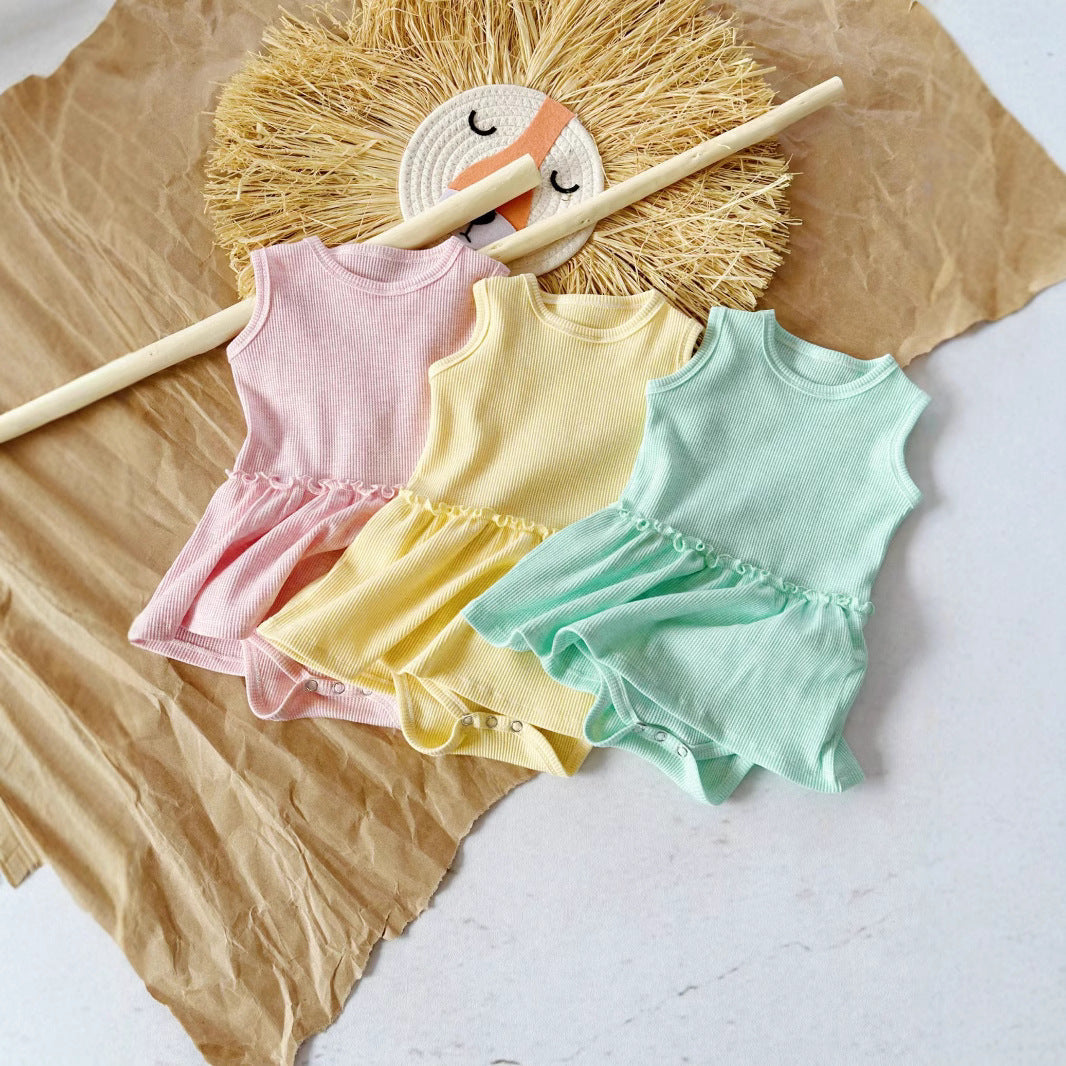 Three Little Tots Baby Girl Sleeveless Vest Onesie Cute Sweet, extra product detail