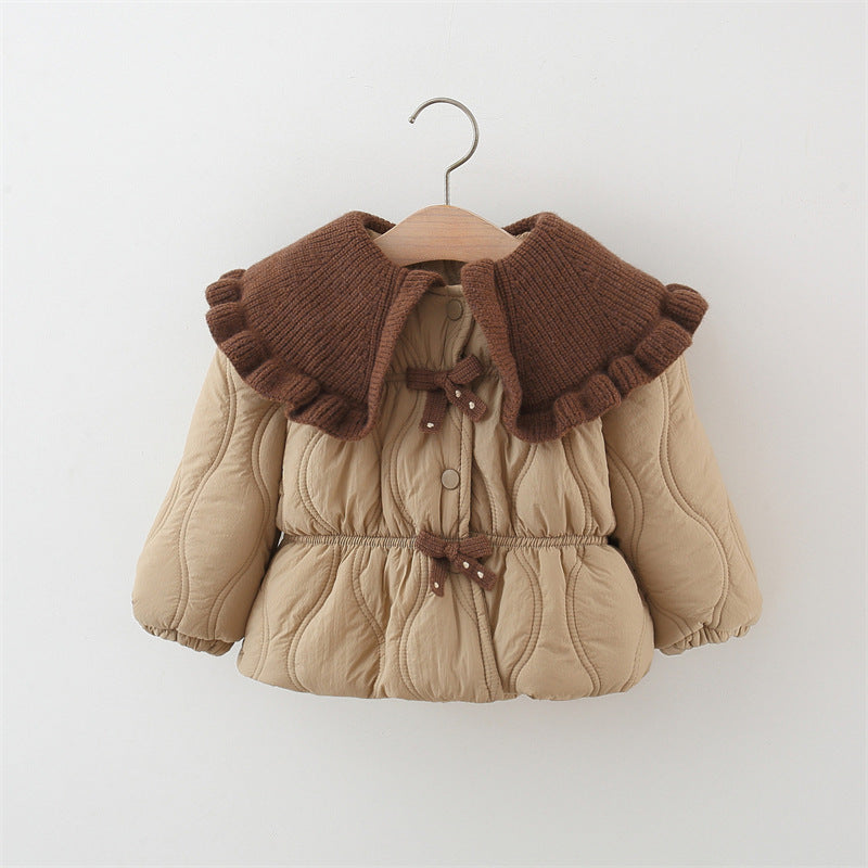 Three Little Tots Winter Thick Cotton-padded Coat Girl Thermal Children's Clothing Top