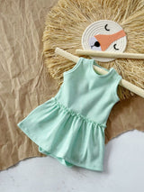 Three Little Tots Baby Girl Sleeveless Vest Onesie Cute Sweet, in Parrot Green