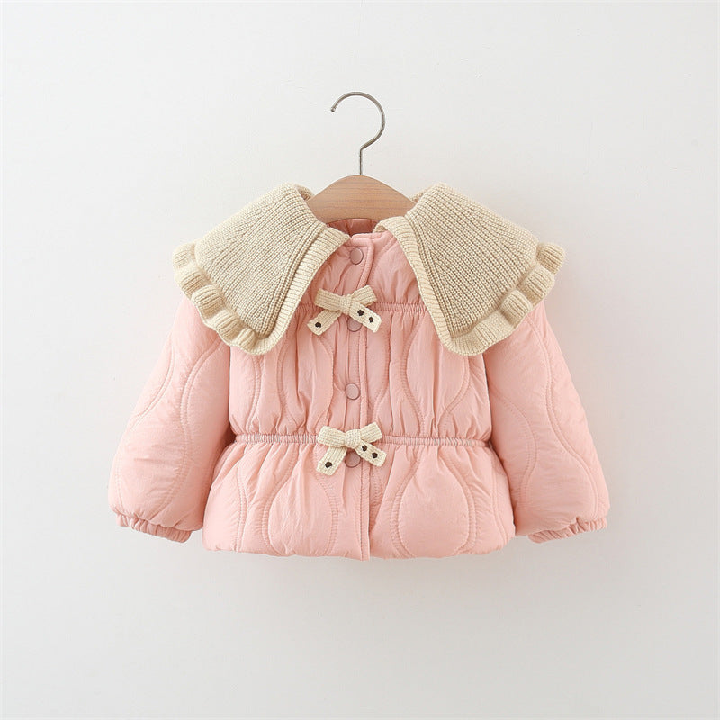 Three Little Tots Winter Thick Cotton-padded Coat Girl Thermal Children's Clothing Top, additional product photo