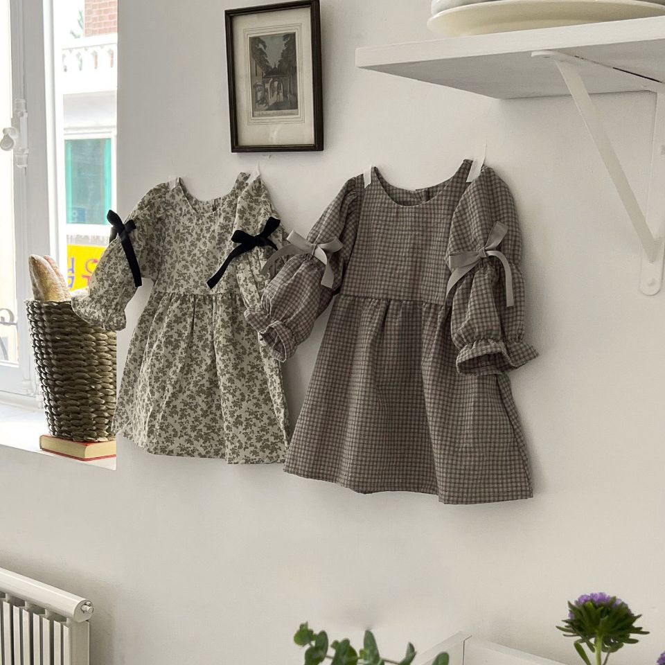 Three Little Tots Girl's Plaid Bow Princess Dress, additional product photo