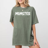 Three Little Tots Momster Skeleton Ghost Witch Skull Aesthetic Meme Halloween Costume Tshirt Comfort, in Moss Green