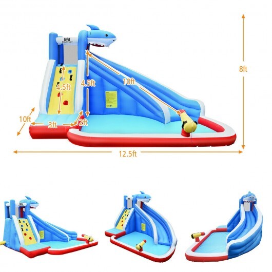 Three Little Tots Inflatable Shark Bounce House with Water Slide and Climbing Wall without Blower, supplementary photo
