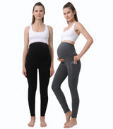 Pregnancy Yoga Pants with Pockets (2 Pack)
