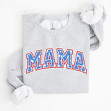 Three Little Tots Patriotic Mama Stars and Stripes 4th of July Sweatshirt, in Ash