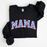 Three Little Tots Patriotic Mama Stars and Stripes 4th of July Sweatshirt, in Black