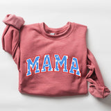 Three Little Tots Patriotic Mama Stars and Stripes 4th of July Sweatshirt, in Heather Sport Scarlet