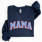 Three Little Tots Patriotic Mama Stars and Stripes 4th of July Sweatshirt, in Navy