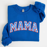 Three Little Tots Patriotic Mama Stars and Stripes 4th of July Sweatshirt, in Royal Blue