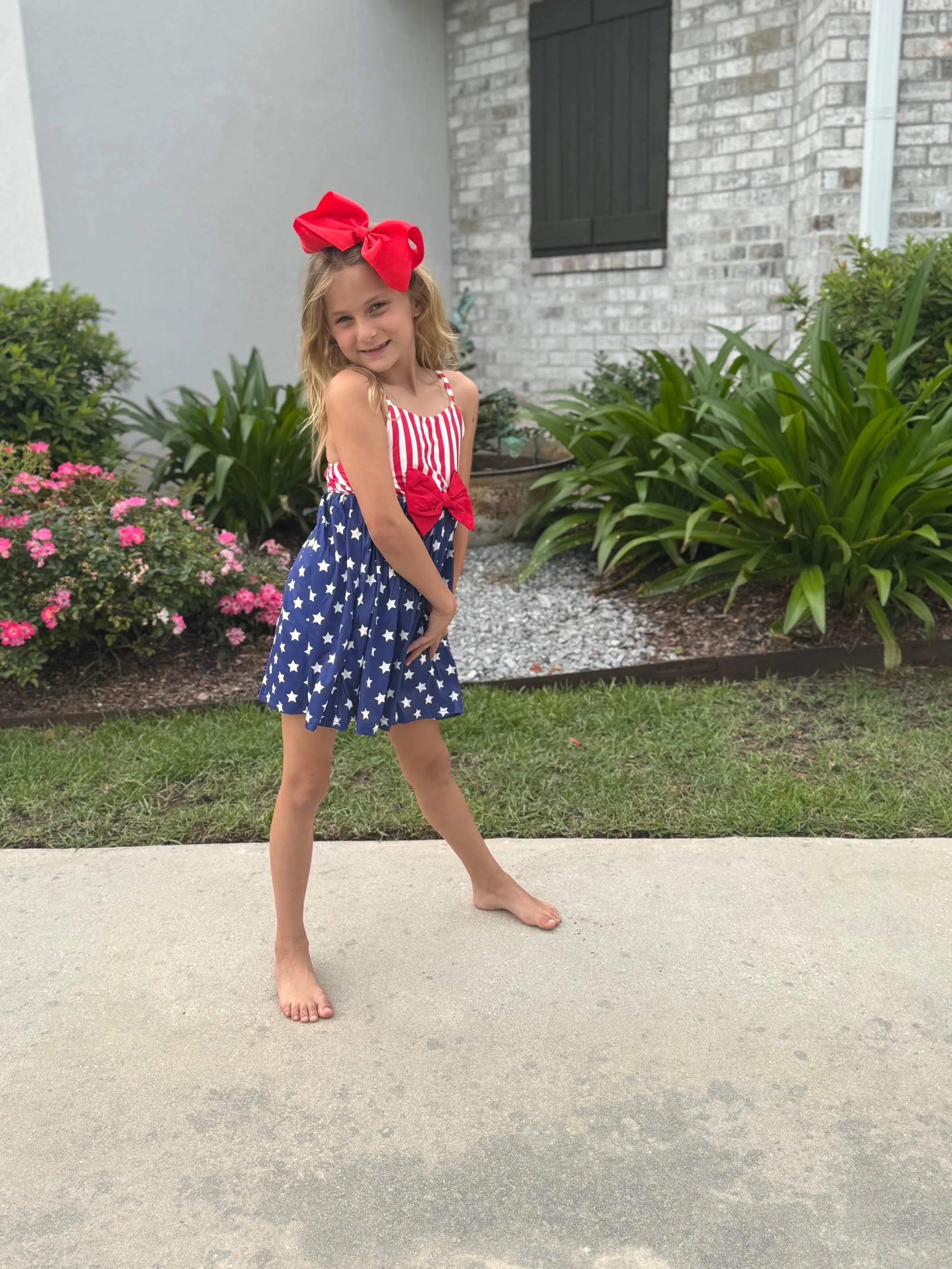 Three Little Tots Patriotic Dress with Bow, additional product photo