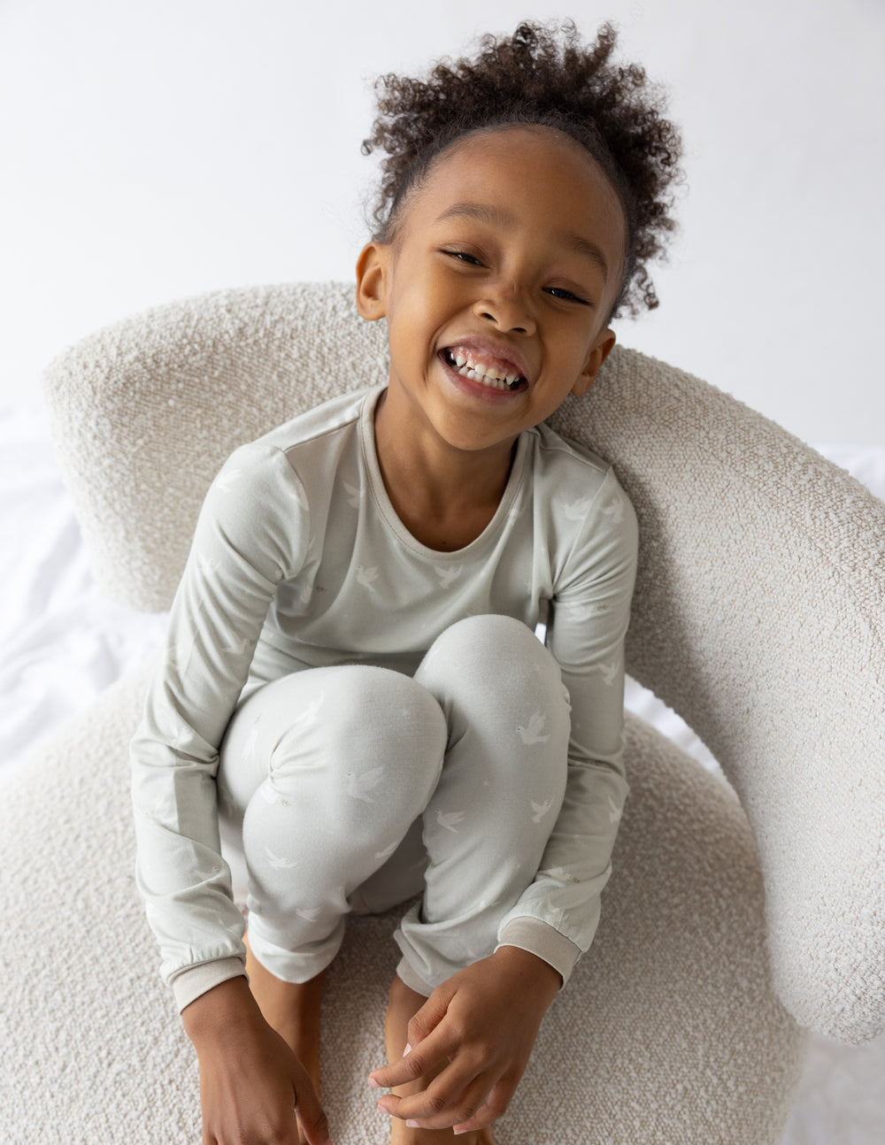 Three Little Tots Peace Bamboo Kids Pajama Set, alternate angle