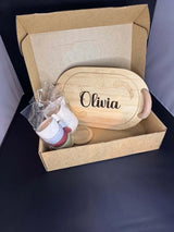 Three Little Tots Personalized Kids' Wooden Tea Set 14-Piece Pretend Play Set with Engraved Bamboo T, extra product detail