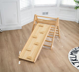 Three Little Tots Bazel 6-in-1 Pikler Climber Set Wooden Triangle Rocker Arch and Slide for Toddlers, second additional photo