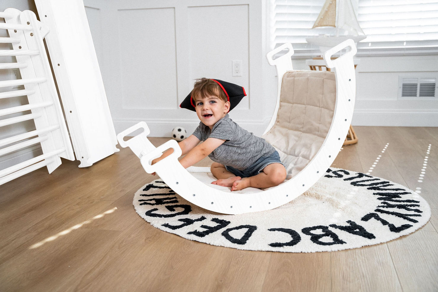 Three Little Tots Hazel Pikler Triangle Slide and Rocker Set, additional product photo
