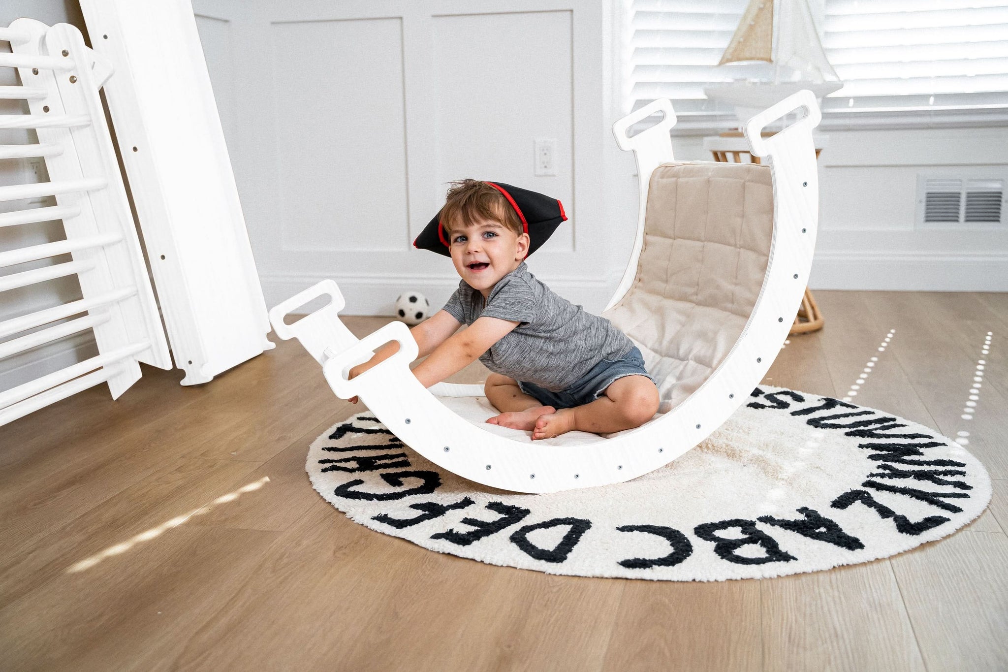 Three Little Tots Hazel Pikler Triangle Slide and Rocker Set, additional product photo