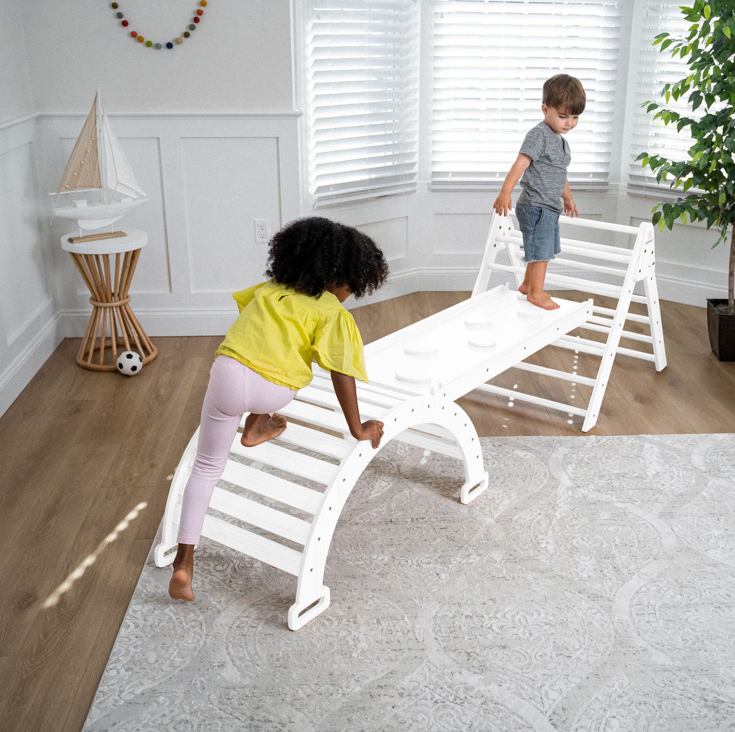 Three Little Tots Hazel Pikler Triangle Slide and Rocker Set, additional product photo