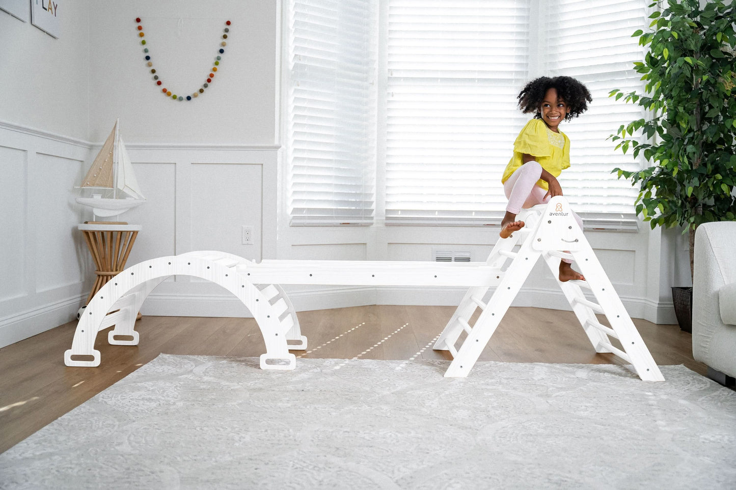 Three Little Tots Hazel Pikler Triangle Slide and Rocker Set, additional product photo