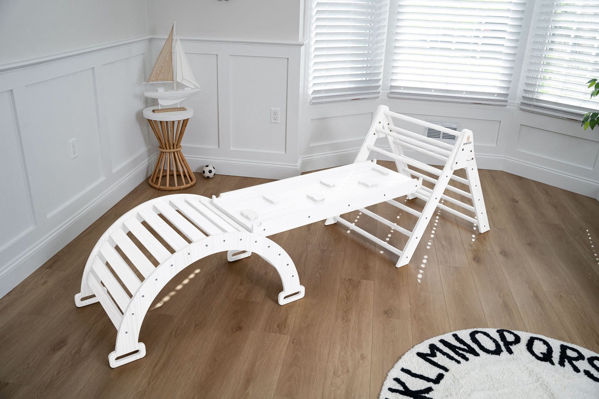 Three Little Tots Hazel Pikler Triangle Slide and Rocker Set, additional product photo