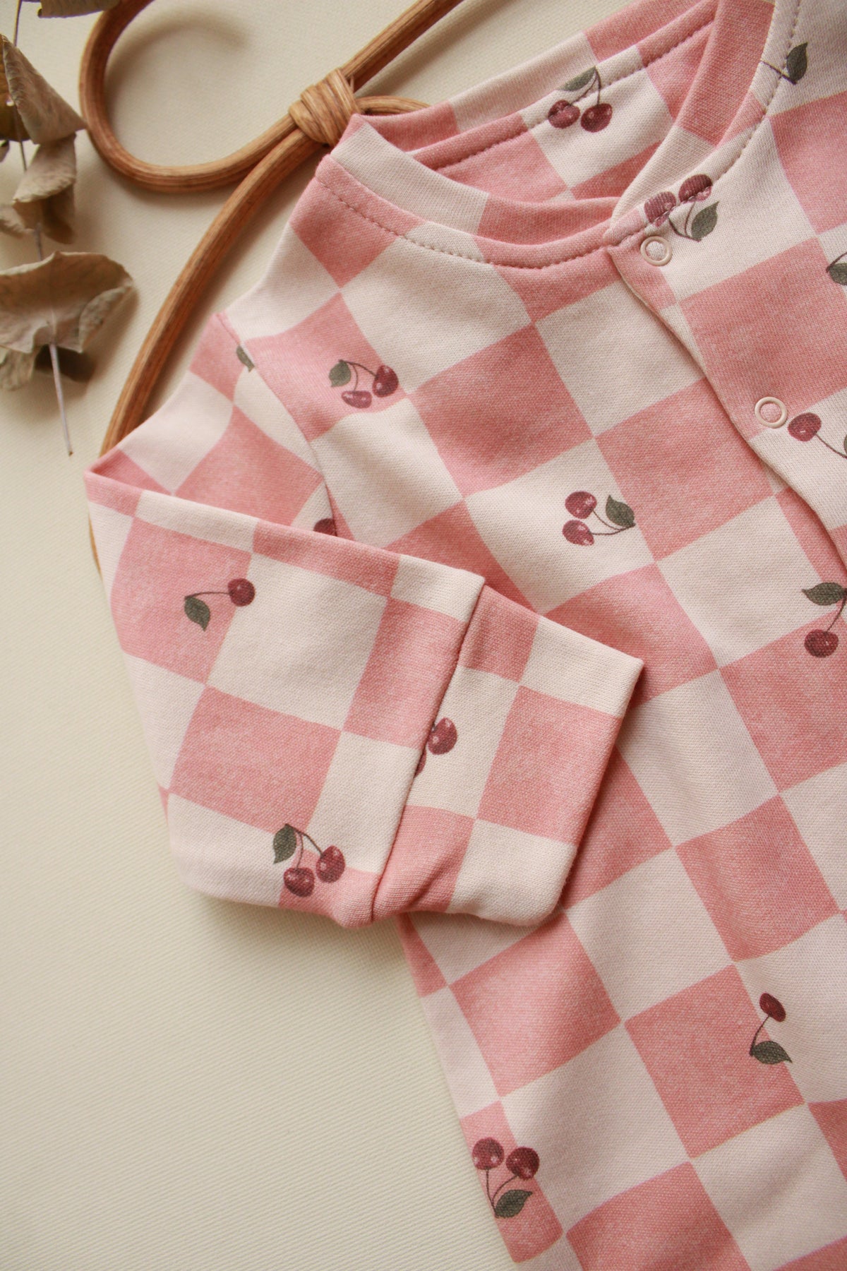Cherry Plaid Onesie