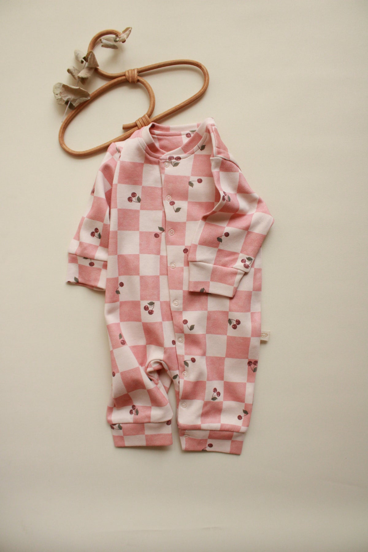 Cherry Plaid Onesie