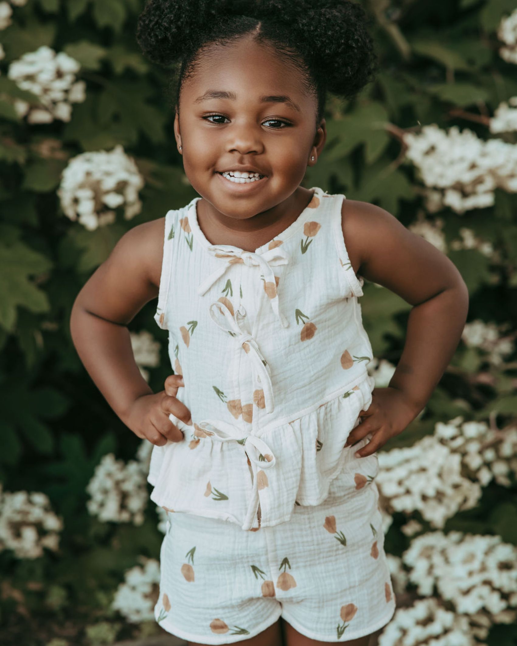 Posie Tie Front Two-Piece Set - Buttercup Bloom