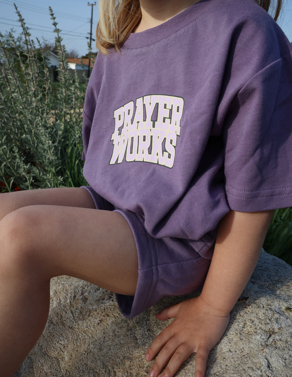 Three Little Tots Prayer Works Kids Tee, another angle