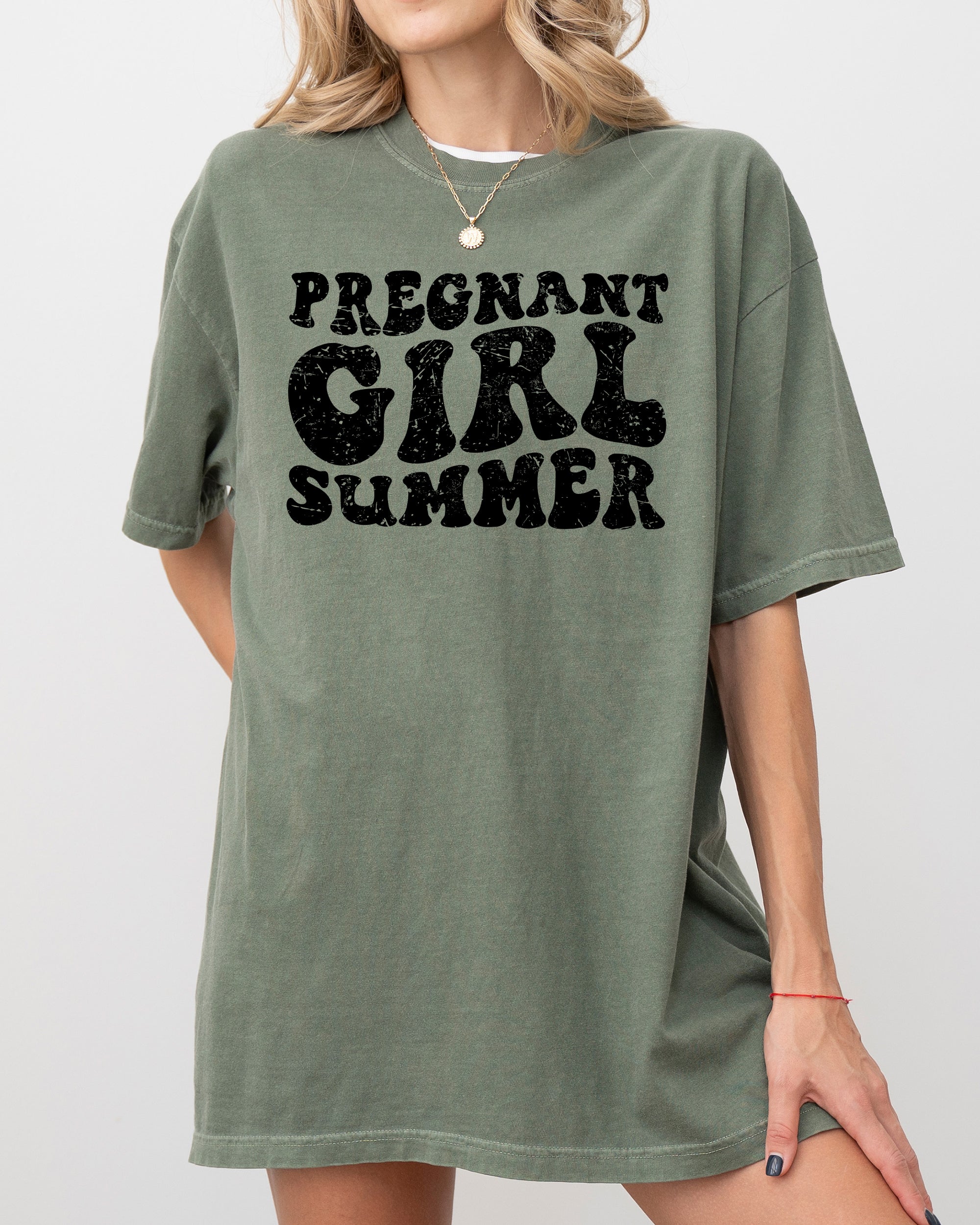 Pregnant Girl Summer, Mom to Be Shirt, Baby Announcement, Pregnancy Reveal, Baby Shower Gift, Funny Gift for New Mom Shirt Comfort Colors T-Shirt