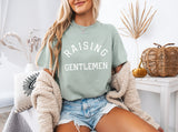 Raising Gentlemen Boy mom Garment Dyed T Shirt (varsity)