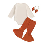 These Rolls Are Homemade Thanksgiving Onesie with Bell Bottoms and Headband Bow