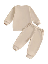 Autumn Long Sleeve Football Embroidery Top Drawstring Jogger Pants Set