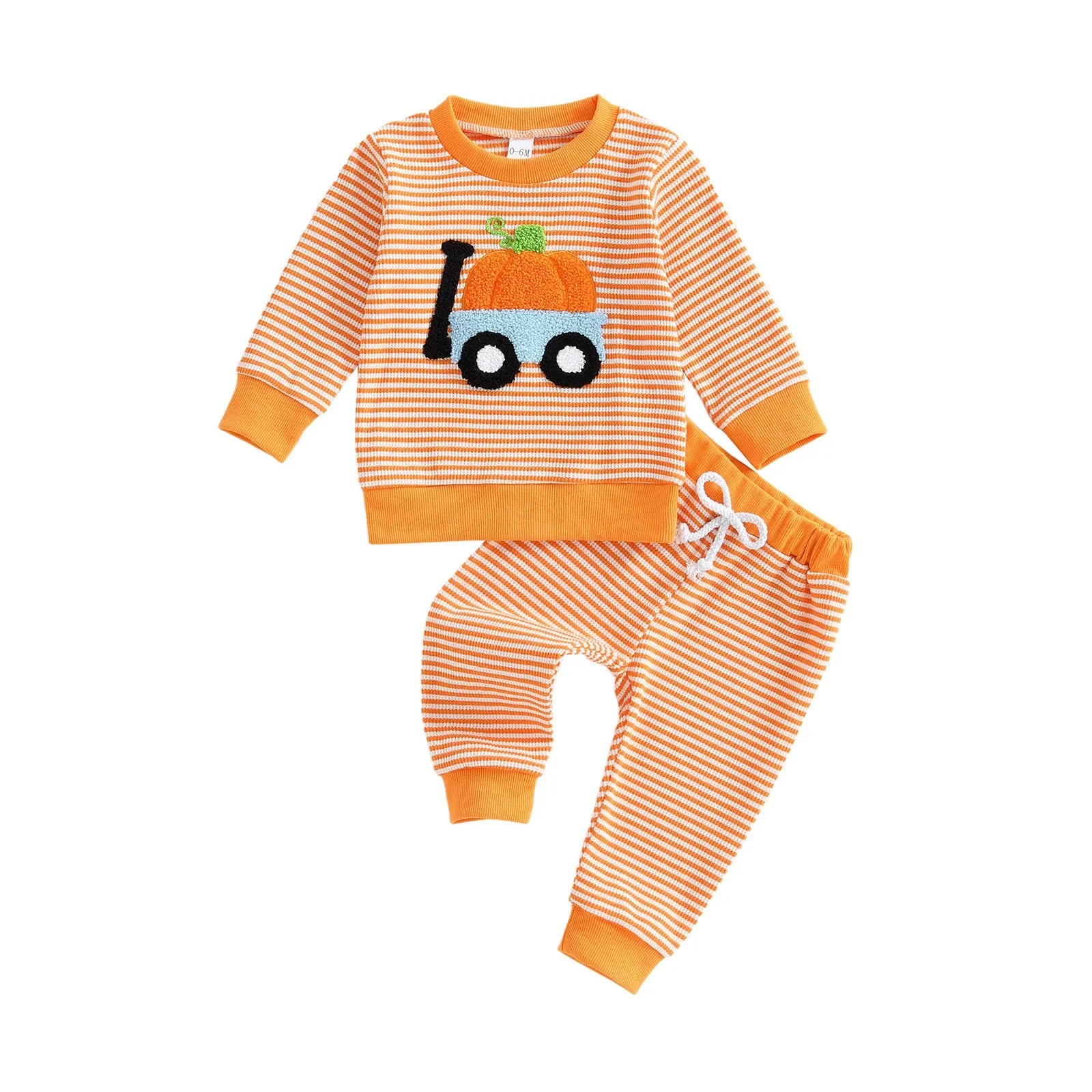Fall Halloween Pumpkin Sweatshirt with Matching Bottoms