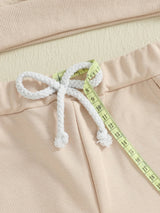 Autumn Long Sleeve Football Embroidery Top Drawstring Jogger Pants Set