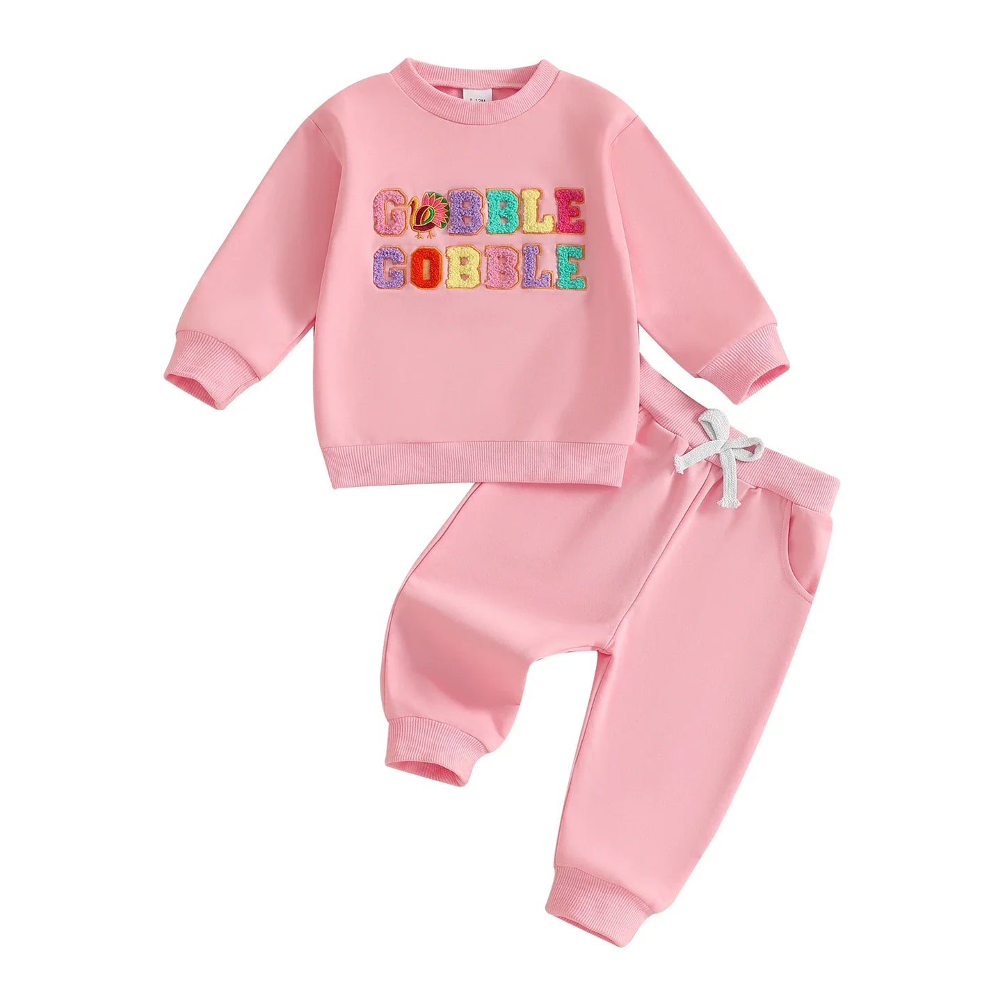 Thanksgiving Gobble Gobble Sweatshirt and Matching Bottoms