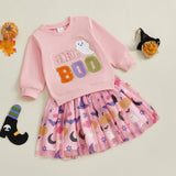 Halloween Girl Boo Cute Ghost Sweatshirt with Matching Skirt