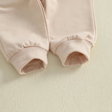 Autumn Long Sleeve Football Embroidery Top Drawstring Jogger Pants Set